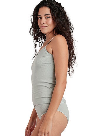 ADMAS Conjunto Camiseta Interior Canalé y Braga para Mujer