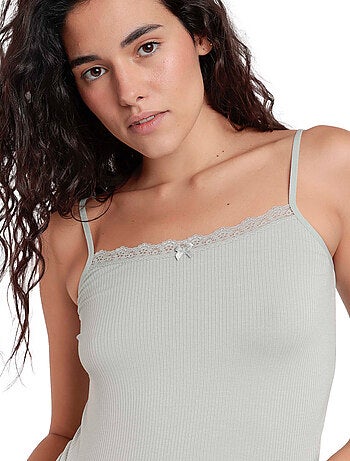 ADMAS Conjunto Camiseta Interior Canalé y Braga para Mujer