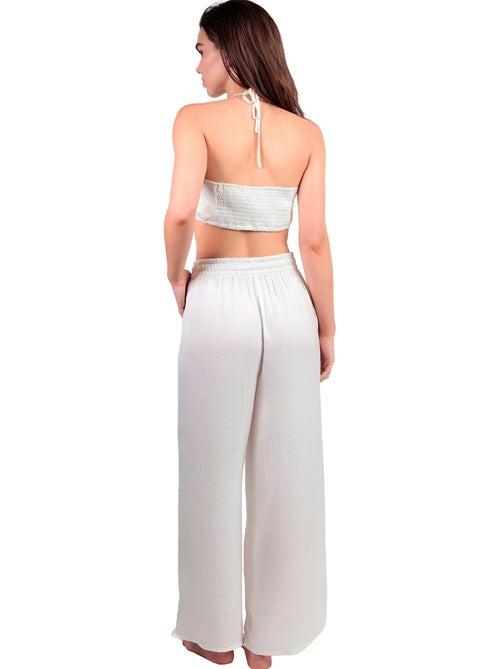 ADMAS Conjunto Top + Pantalón Satinee Beach para Mujer - Kiabi ADMAS Conjunto Top + Pantalón Satinee Beach para Mujer - Kiabi