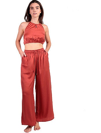 ADMAS Conjunto Top + Pantalón Satinee Beach para Mujer