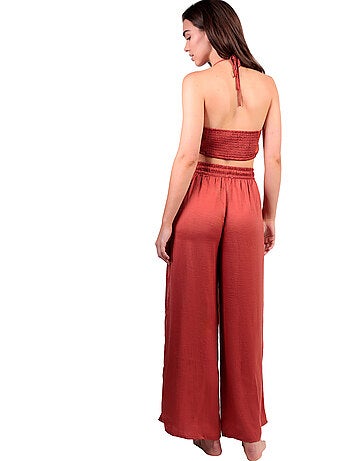 ADMAS Conjunto Top + Pantalón Satinee Beach para Mujer