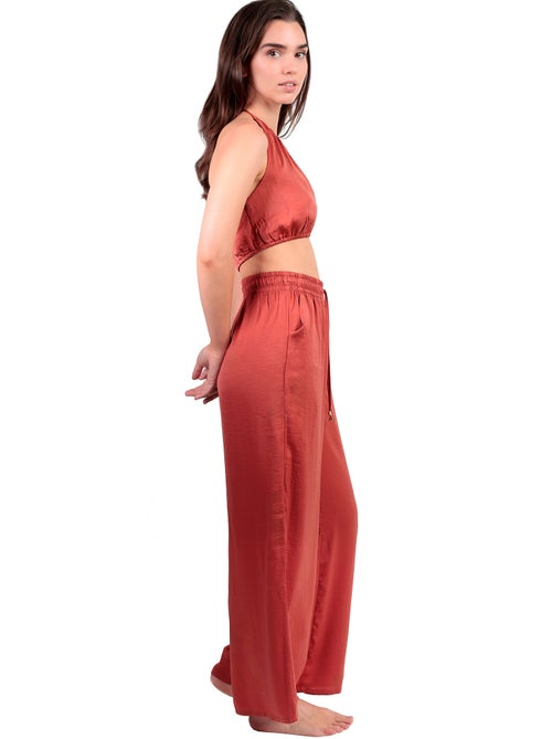 ADMAS Conjunto Top + Pantalón Satinee Beach para Mujer - Kiabi ADMAS Conjunto Top + Pantalón Satinee Beach para Mujer - Kiabi