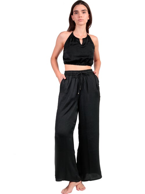 ADMAS Conjunto Top + Pantalón Satinee Beach para Mujer - Kiabi ADMAS Conjunto Top + Pantalón Satinee Beach para Mujer - Kiabi