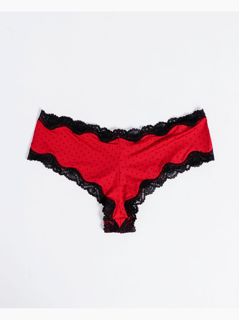 ADMAS Culotte Topos para Mujer Rojo oscuro - Kiabi