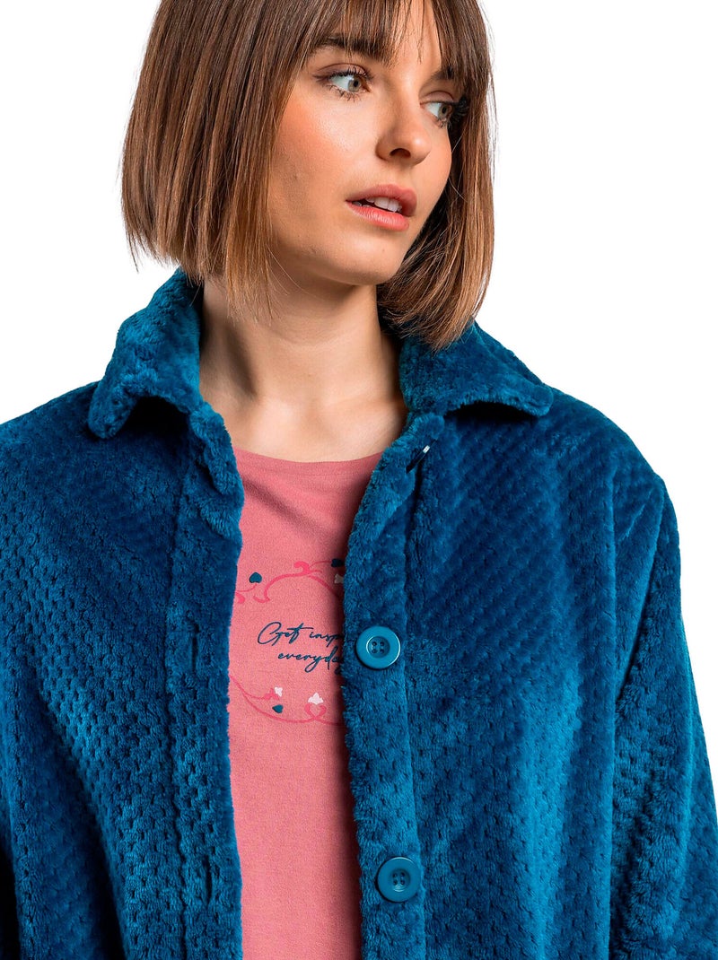 ADMAS GARDEN Bata Calentita Manga Larga Get Inspired para Mujer Azul - Kiabi