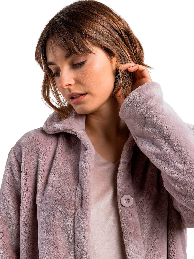 ADMAS GARDEN Bata Calentita Manga Larga Night Garden para Mujer Rosa - Kiabi