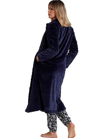 ADMAS GARDEN Bata Manga Larga Calentita Rosas Jacquard para Mujer