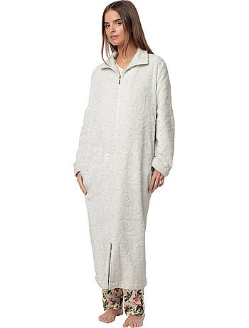 ADMAS GARDEN Bata Manga Larga Calentita Rosas Jacquard para Mujer