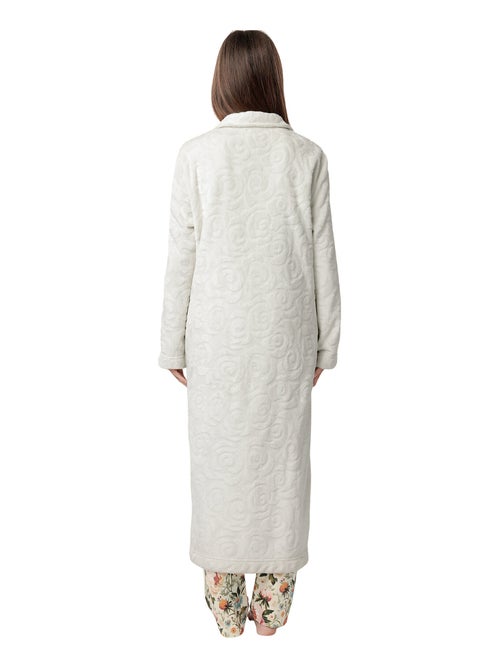 ADMAS GARDEN Bata Manga Larga Calentita Rosas Jacquard para Mujer - Kiabi ADMAS GARDEN Bata Manga Larga Calentita Rosas Jacquard para Mujer - Kiabi