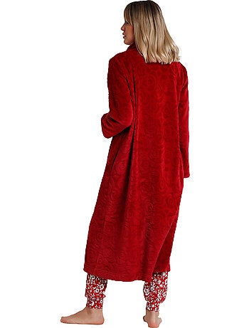 ADMAS GARDEN Bata Manga Larga Calentita Rosas Jacquard para Mujer