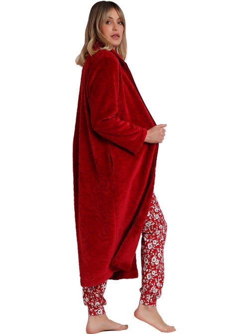ADMAS GARDEN Bata Manga Larga Calentita Rosas Jacquard para Mujer - Kiabi ADMAS GARDEN Bata Manga Larga Calentita Rosas Jacquard para Mujer - Kiabi