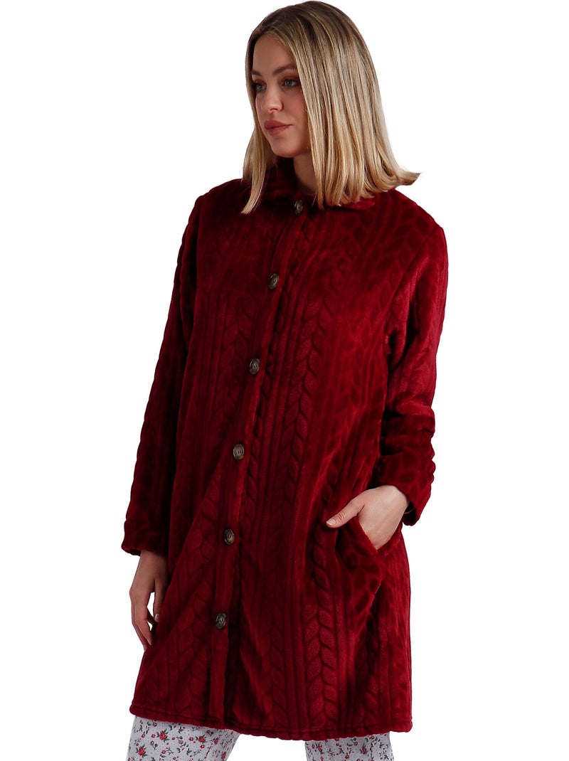 ADMAS GARDEN Bata Manga Larga Calentita Thank You para Mujer Rojo - Kiabi