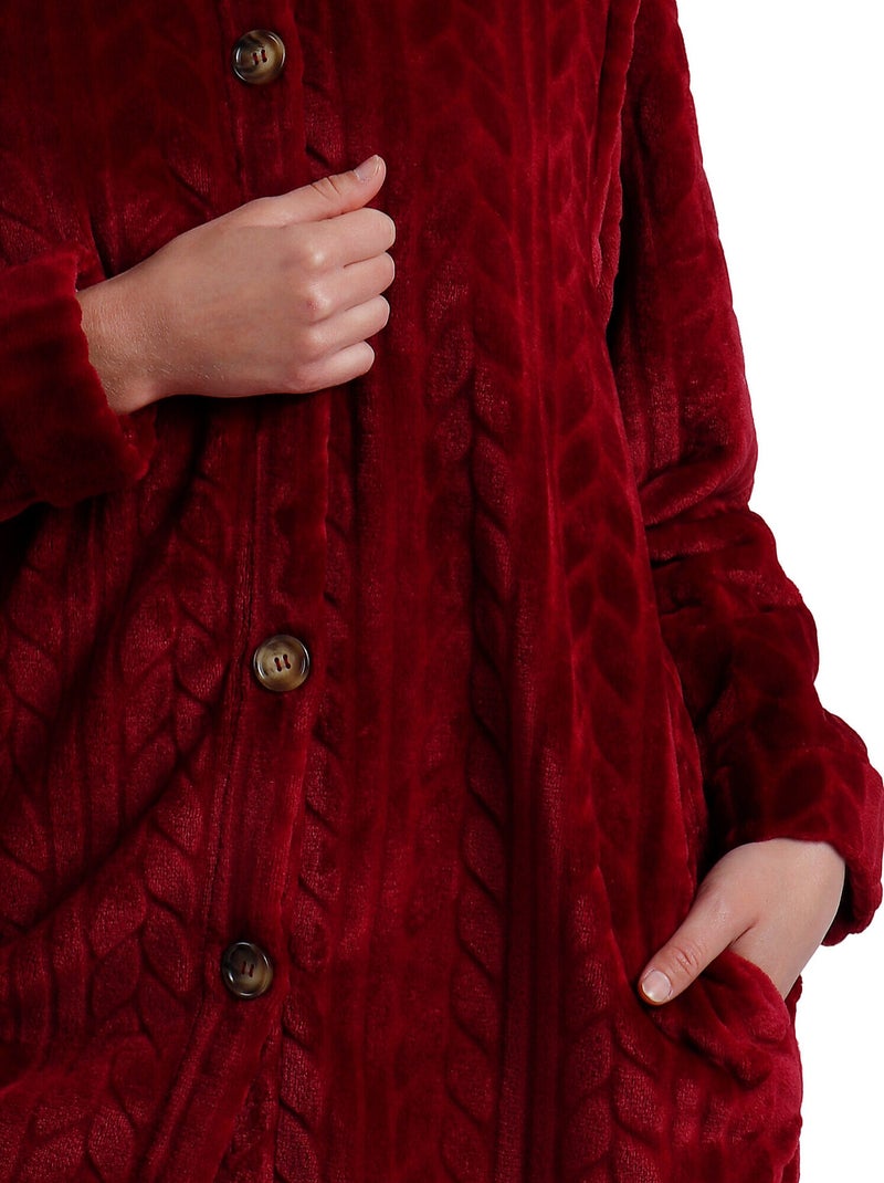 ADMAS GARDEN Bata Manga Larga Calentita Thank You para Mujer Rojo - Kiabi