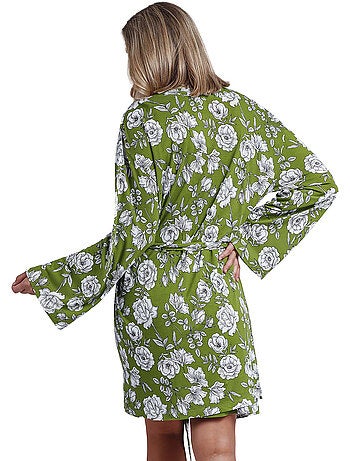 ADMAS GARDEN Bata Manga Larga Navy Flowers para Mujer