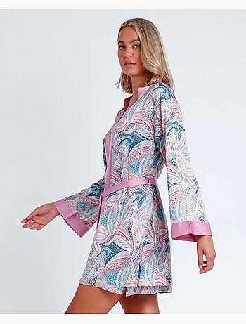 ADMAS GARDEN Bata Manga Larga Summer Cachemire para Mujer
