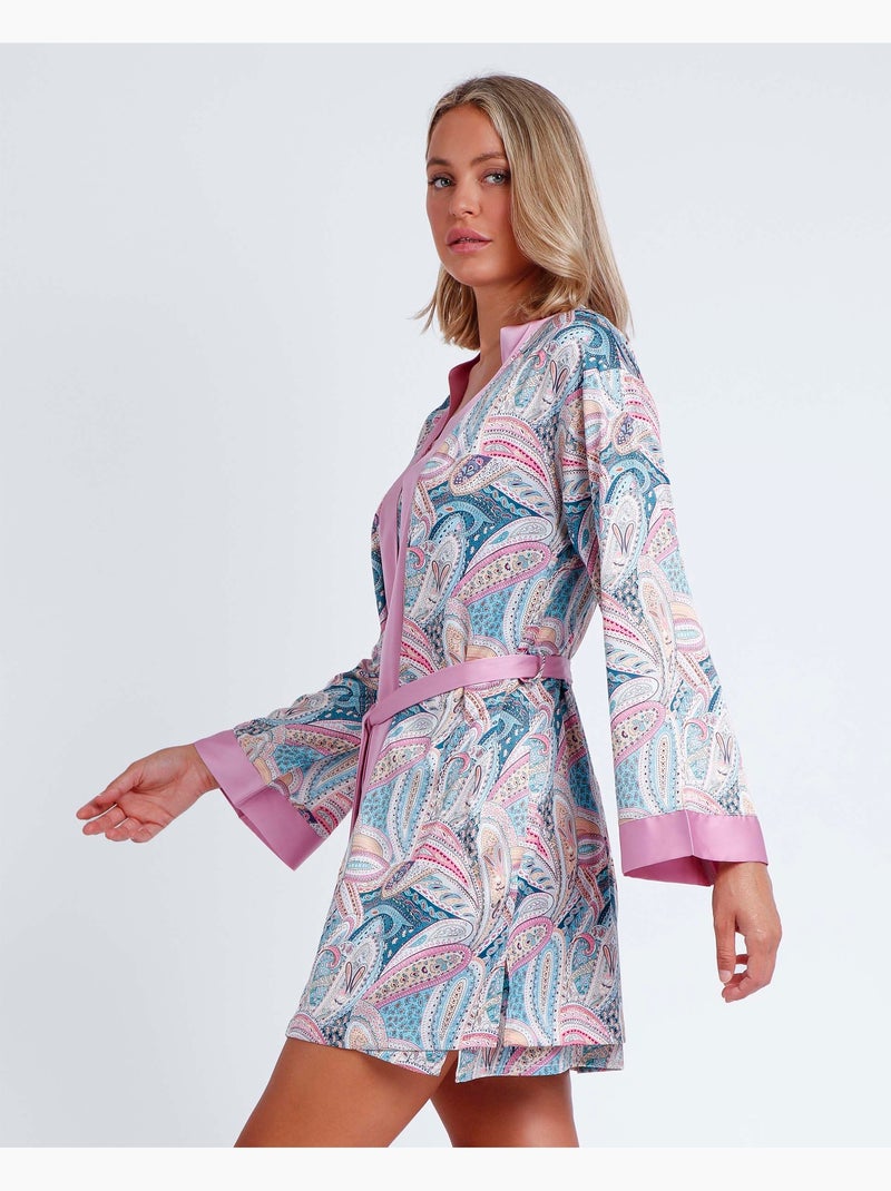 ADMAS GARDEN Bata Manga Larga Summer Cachemire para Mujer Azul - Kiabi