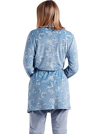 ADMAS GARDEN Bata Manga Larga White Flowers para Mujer