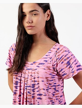 ADMAS GARDEN Camisola Manga Caída Pink Tiger para Mujer