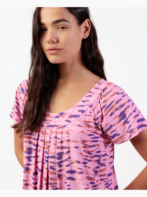 ADMAS GARDEN Camisola Manga Caída Pink Tiger para Mujer - Kiabi ADMAS GARDEN Camisola Manga Caída Pink Tiger para Mujer - Kiabi