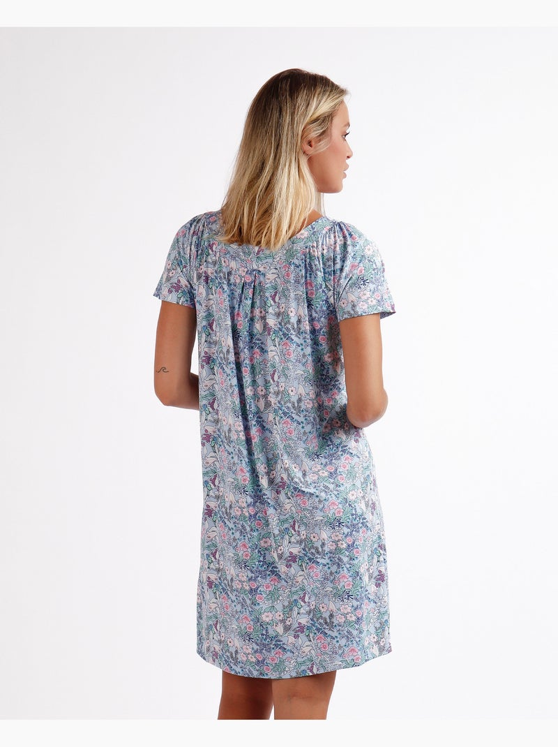 ADMAS GARDEN Camisola Manga Corta Classic Flowers para Mujer Azul - Kiabi