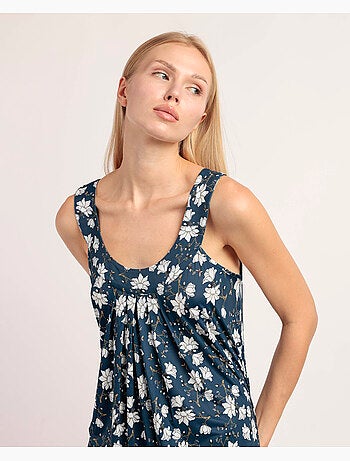 ADMAS GARDEN Camisola Sin mangas Navy Flowers para Mujer