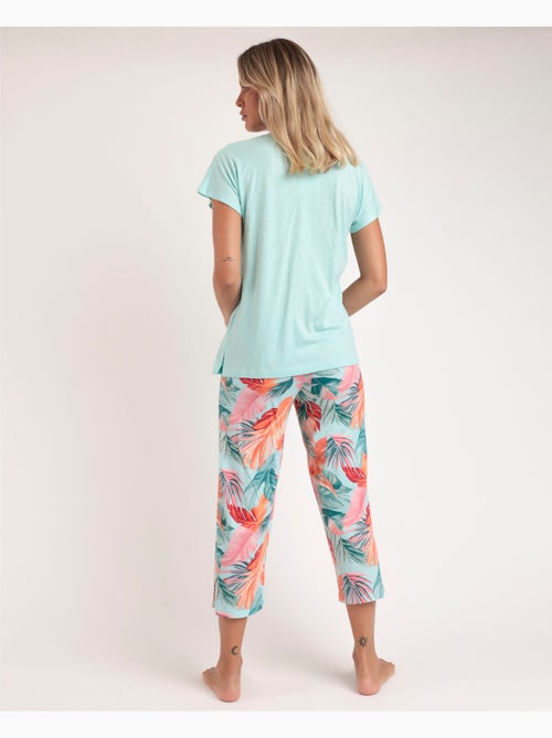 ADMAS GARDEN Pijama Manga Caída Color Leaves para Mujer - Kiabi ADMAS GARDEN Pijama Manga Caída Color Leaves para Mujer - Kiabi