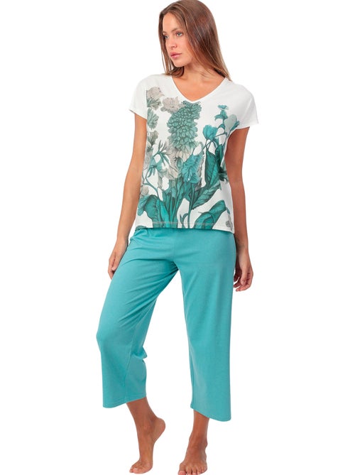 ADMAS GARDEN Pijama Manga Caída Mint Garden para Mujer - Kiabi