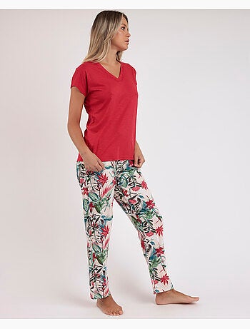 ADMAS GARDEN Pijama Manga Caída Tropical Spirit para Mujer