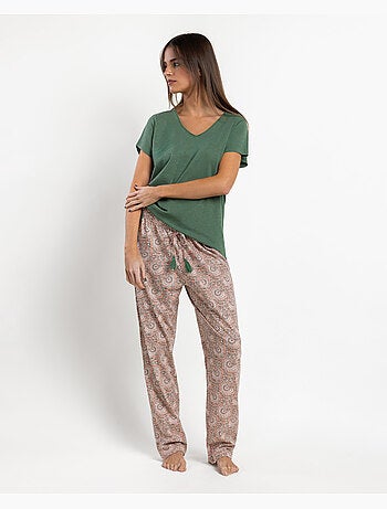 ADMAS GARDEN Pijama Manga Corta Green Garden para Mujer