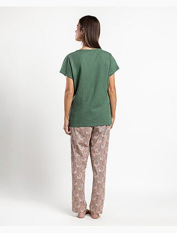ADMAS GARDEN Pijama Manga Corta Green Garden para Mujer