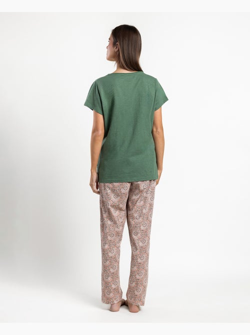 ADMAS GARDEN Pijama Manga Corta Green Garden para Mujer - Kiabi ADMAS GARDEN Pijama Manga Corta Green Garden para Mujer - Kiabi