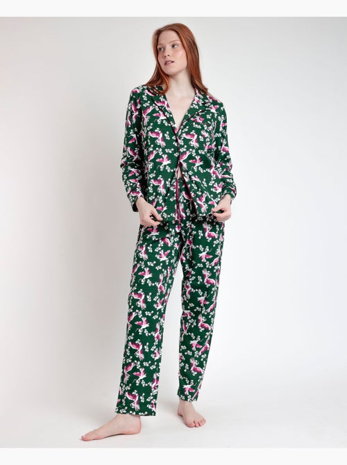 ADMAS GARDEN Pijama Manga Larga Abierto Wild Nature para Mujer - Kiabi ADMAS GARDEN Pijama Manga Larga Abierto Wild Nature para Mujer - Kiabi