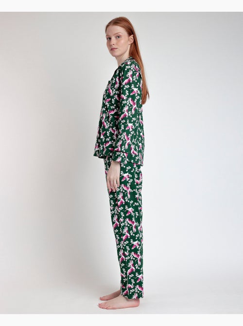 ADMAS GARDEN Pijama Manga Larga Abierto Wild Nature para Mujer - Kiabi ADMAS GARDEN Pijama Manga Larga Abierto Wild Nature para Mujer - Kiabi