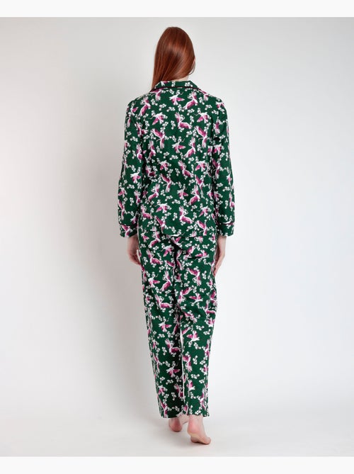 ADMAS GARDEN Pijama Manga Larga Abierto Wild Nature para Mujer - Kiabi ADMAS GARDEN Pijama Manga Larga Abierto Wild Nature para Mujer - Kiabi