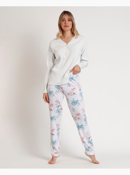 ADMAS GARDEN Pijama Manga Larga French Garden para Mujer - Kiabi ADMAS GARDEN Pijama Manga Larga French Garden para Mujer - Kiabi