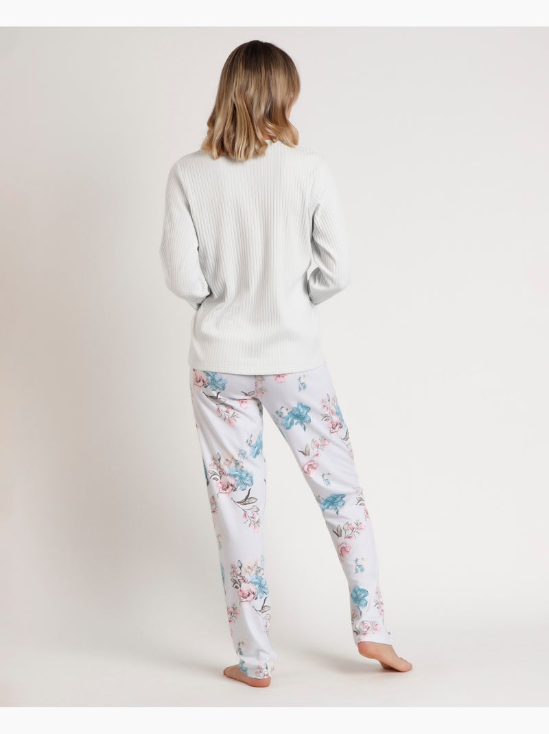 ADMAS GARDEN Pijama Manga Larga French Garden para Mujer Verde agua - Kiabi