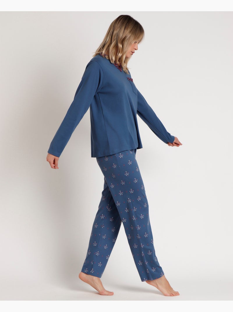 ADMAS GARDEN Pijama Manga Larga Let´s Get Lost para Mujer Azul - Kiabi