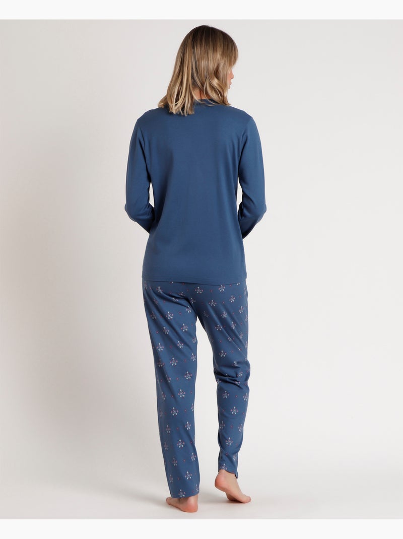 ADMAS GARDEN Pijama Manga Larga Let´s Get Lost para Mujer Azul - Kiabi