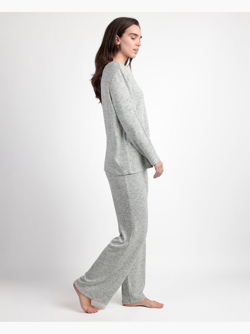 ADMAS GARDEN Pijama Manga Larga Punto Cretona para Mujer Verde - Kiabi