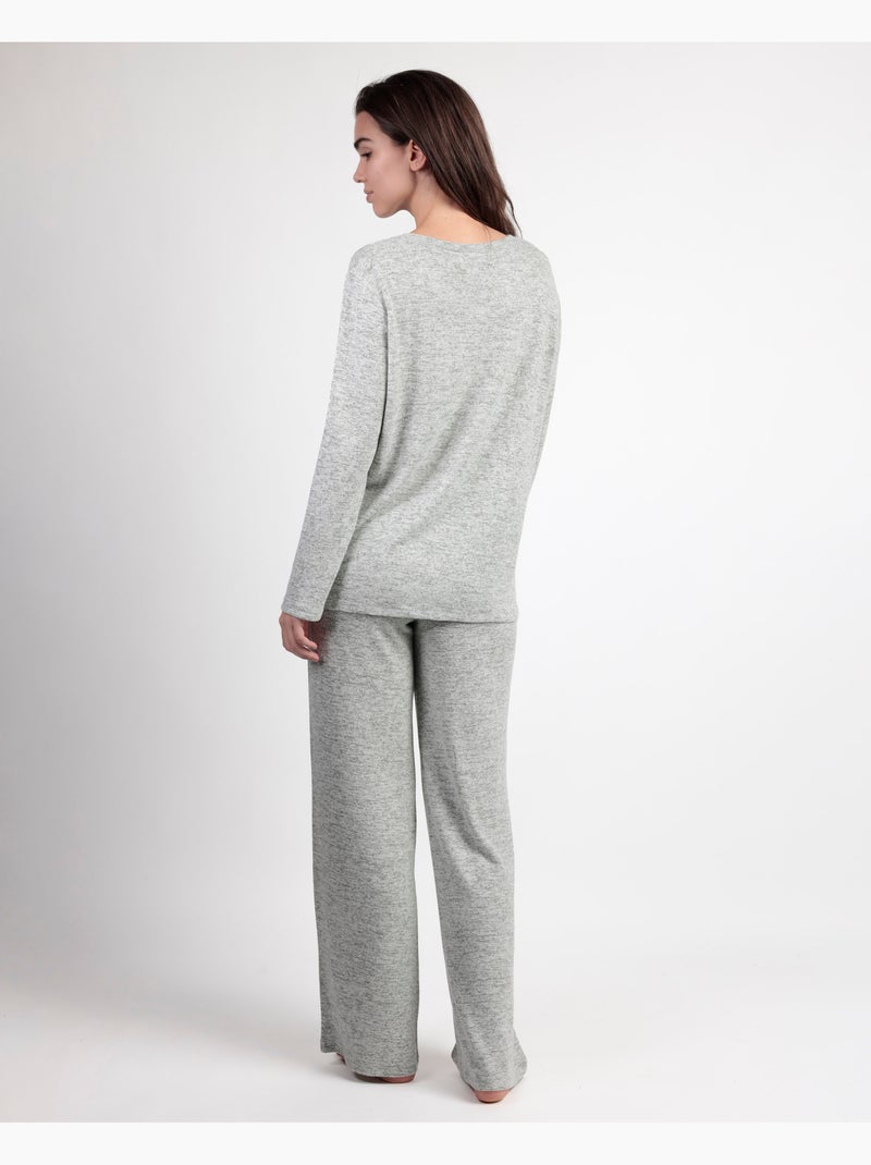 ADMAS GARDEN Pijama Manga Larga Punto Cretona para Mujer Verde - Kiabi