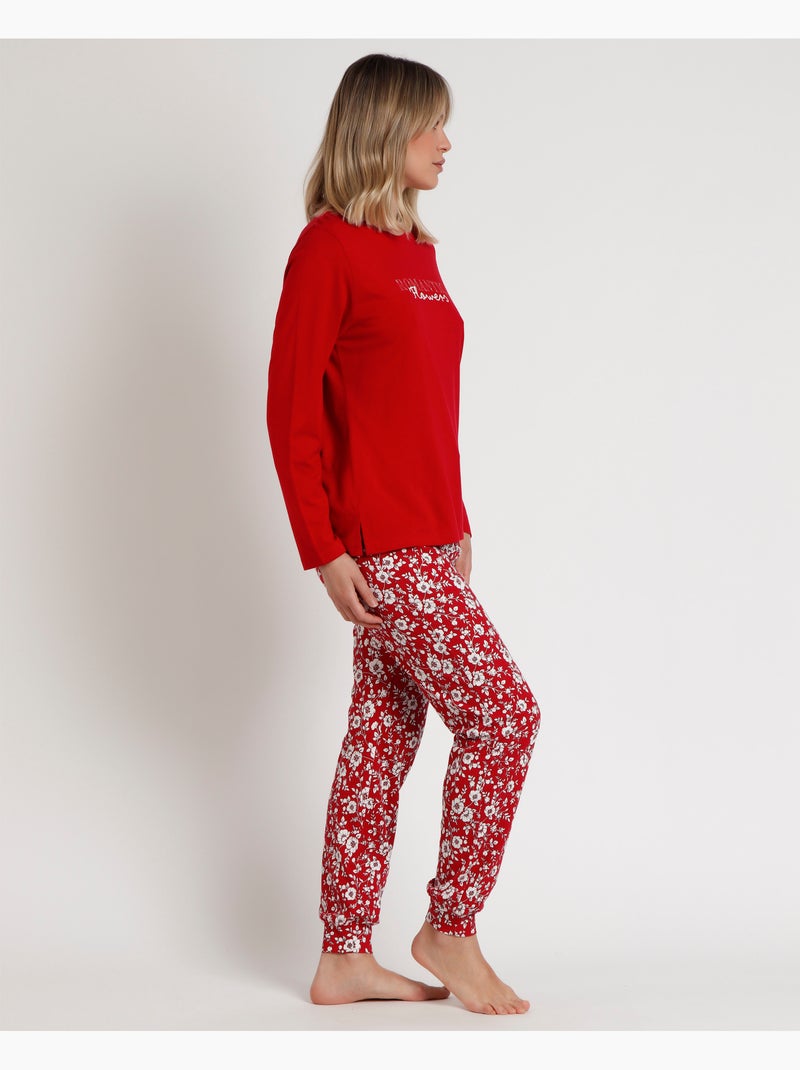 ADMAS GARDEN Pijama Manga Larga Romantic Winter para Mujer Rojo - Kiabi