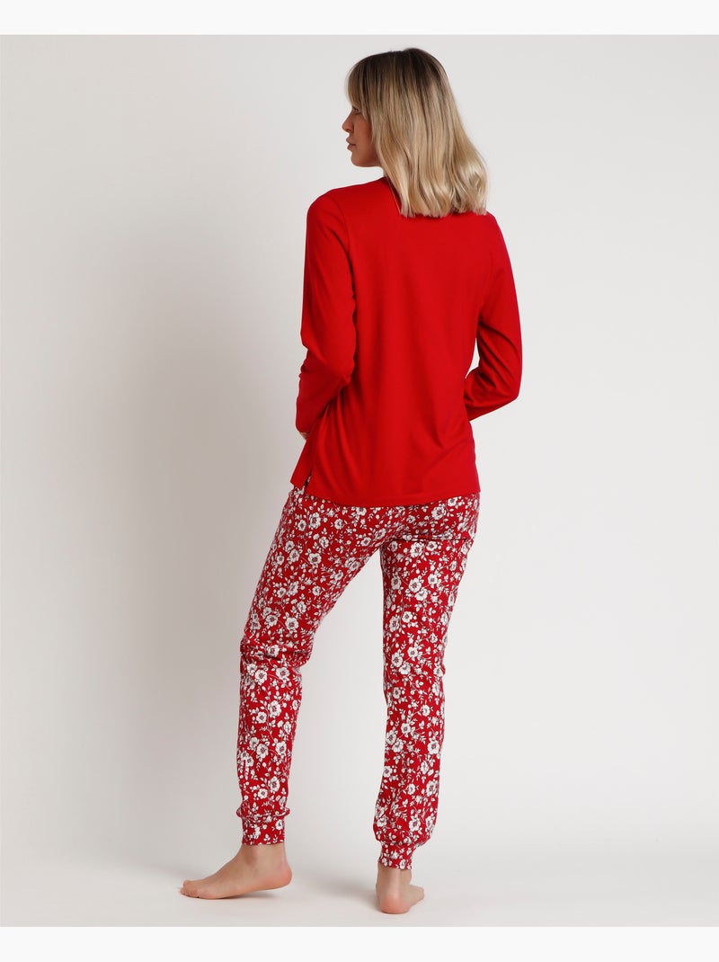 ADMAS GARDEN Pijama Manga Larga Romantic Winter para Mujer Rojo - Kiabi