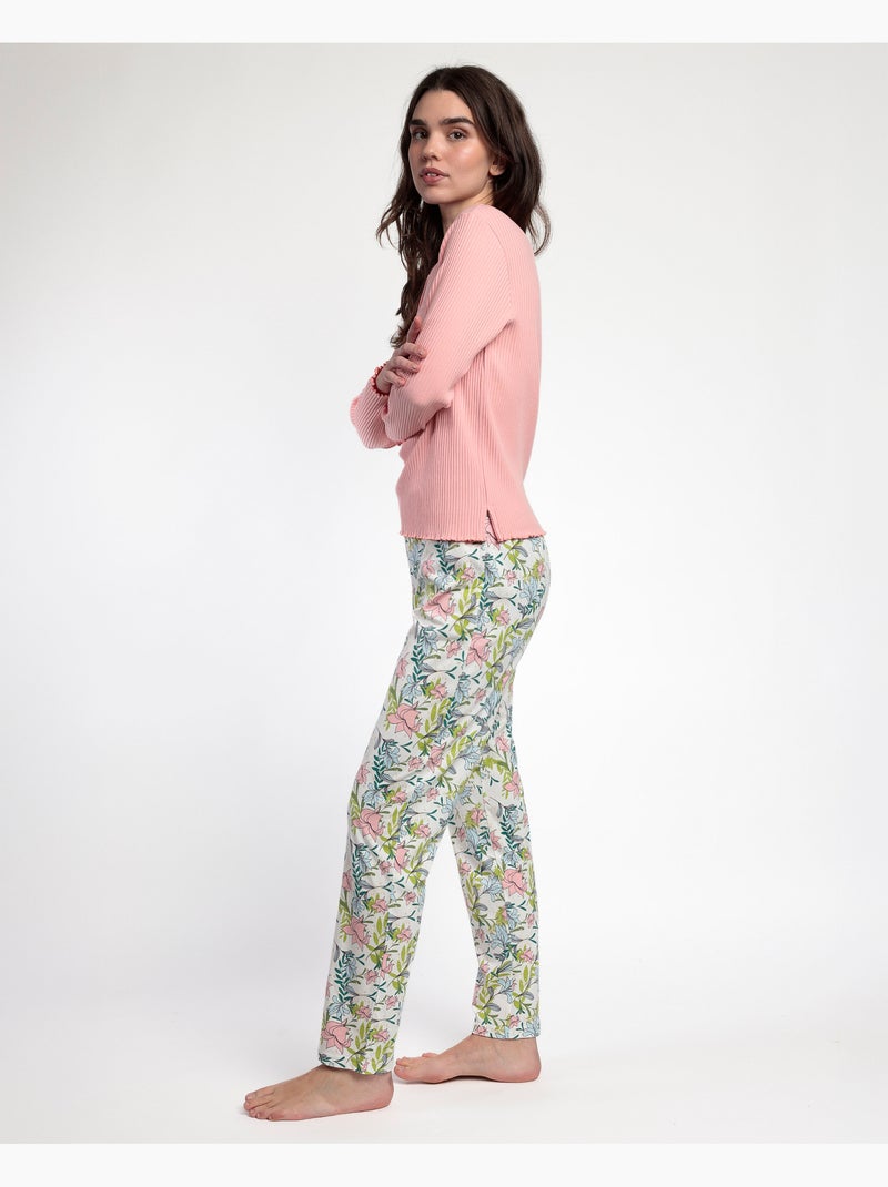 ADMAS GARDEN Pijama Manga Larga Tapeta Autumn Garden para Mujer Rosa - Kiabi