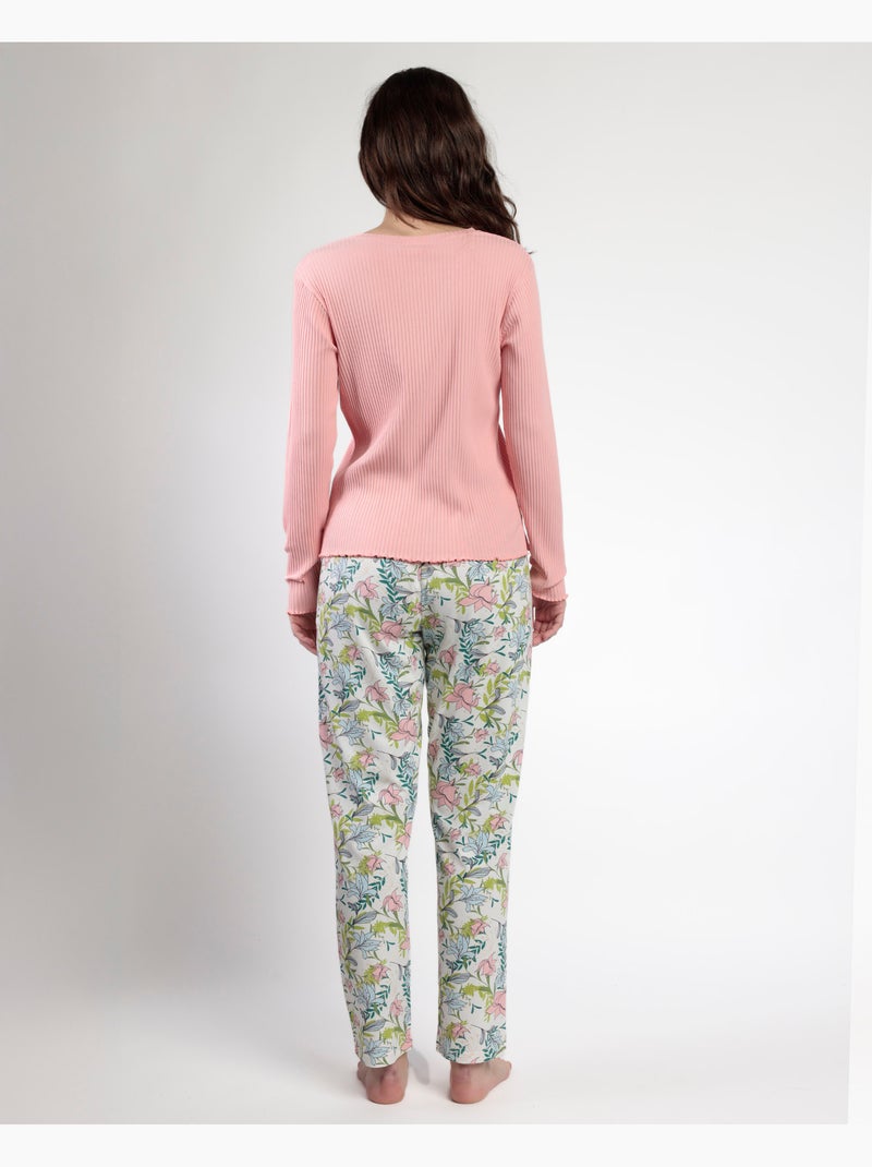 ADMAS GARDEN Pijama Manga Larga Tapeta Autumn Garden para Mujer Rosa - Kiabi