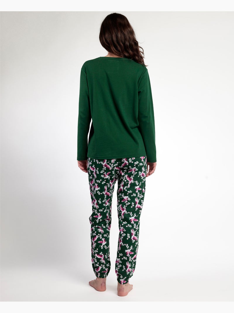 ADMAS GARDEN Pijama Manga Larga Wild Nature para Mujer Verde - Kiabi