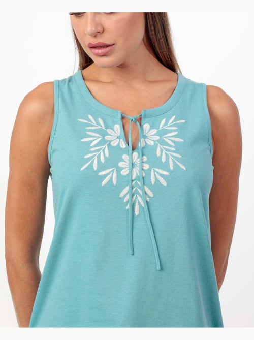 ADMAS GARDEN Pijama Sin mangas Embroidery Mint Garden para Mujer - Kiabi ADMAS GARDEN Pijama Sin mangas Embroidery Mint Garden para Mujer - Kiabi