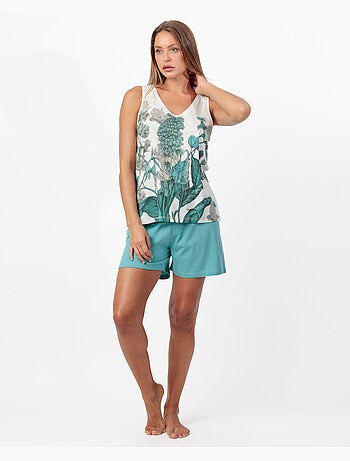 ADMAS GARDEN Pijama Sin mangas Mint Garden para Mujer