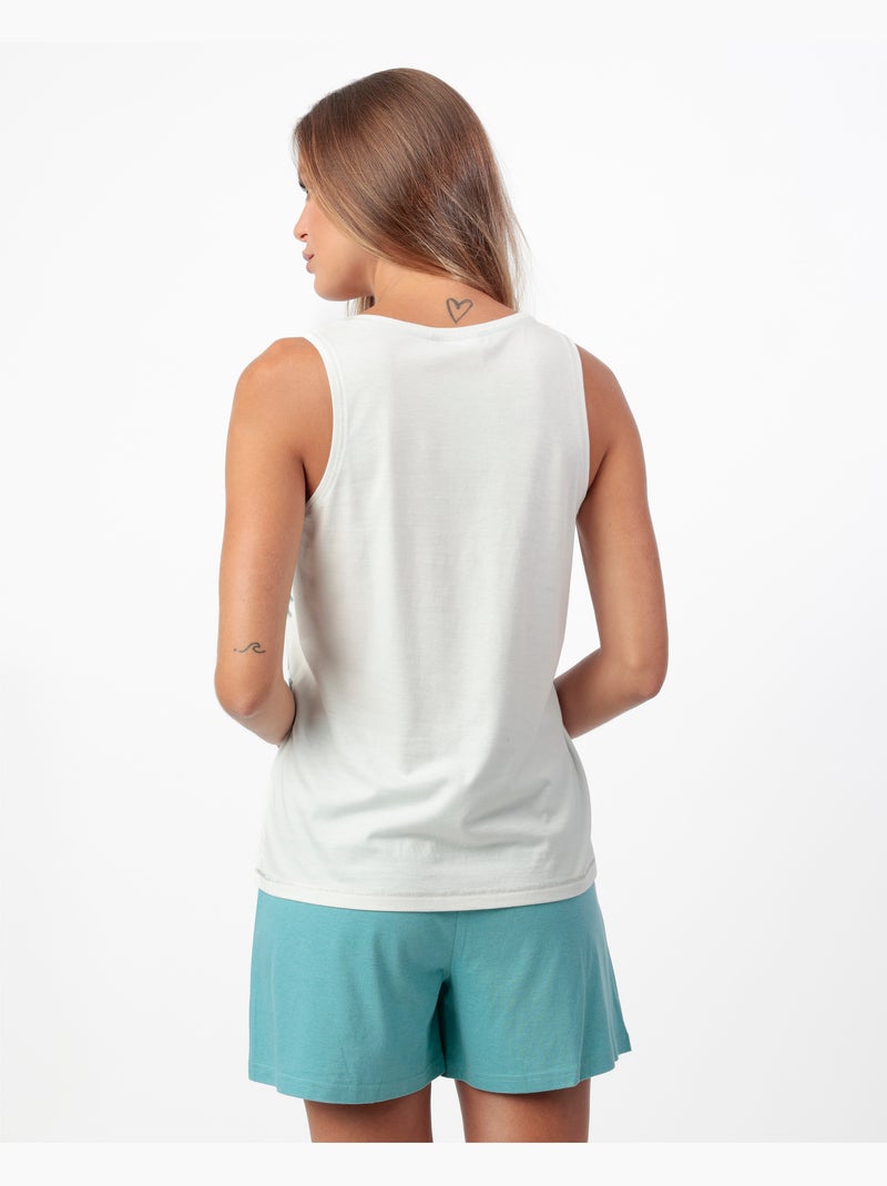ADMAS GARDEN Pijama Sin mangas Mint Garden para Mujer Azul agua - Kiabi