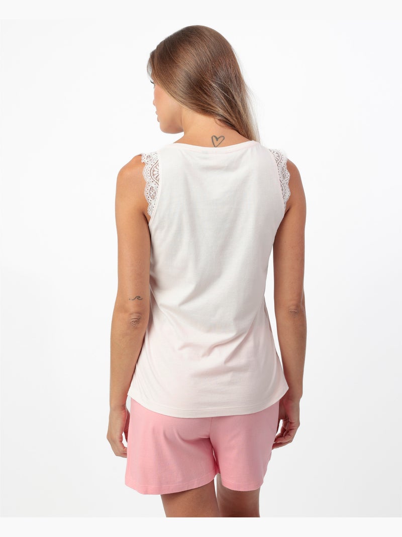ADMAS GARDEN Pijama Sin mangas Square Garden para Mujer Rosa claro - Kiabi