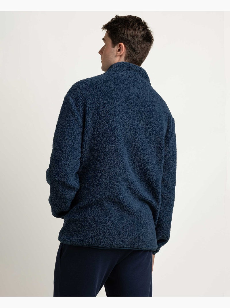 ADMAS HOME Bata Calentita Manga Larga Recycle para Hombre Azul - Kiabi